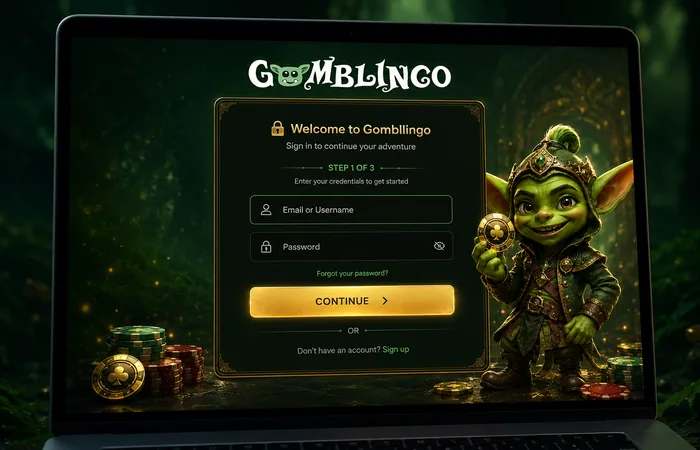 Login-Formular bei Gomblingo Casino